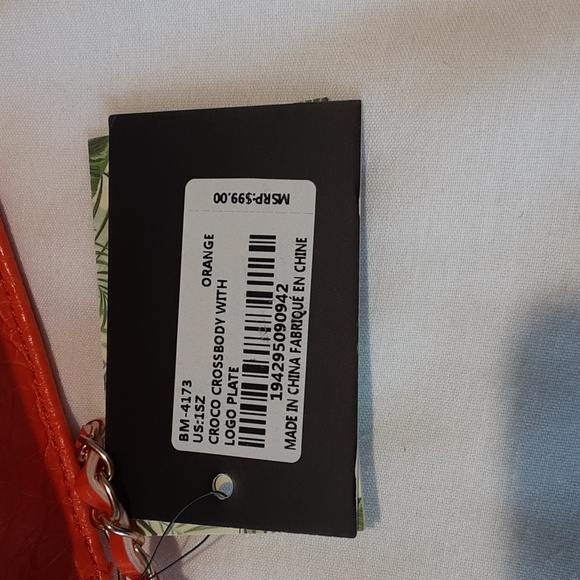 Badgley Mischka Croco Crossbody Bag. Orange. - Picture 7 of 12
